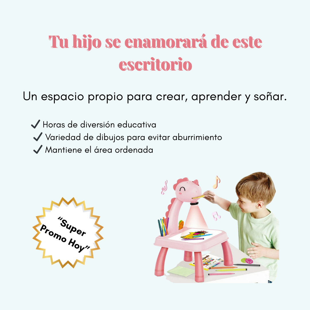 Escritorio Mágico Unicornio Rosa – Aprende, Dibuja y Juega Sin Pantallas