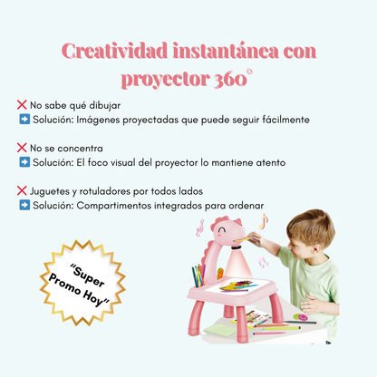 Escritorio Mágico Unicornio Rosa – Aprende, Dibuja y Juega Sin Pantallas