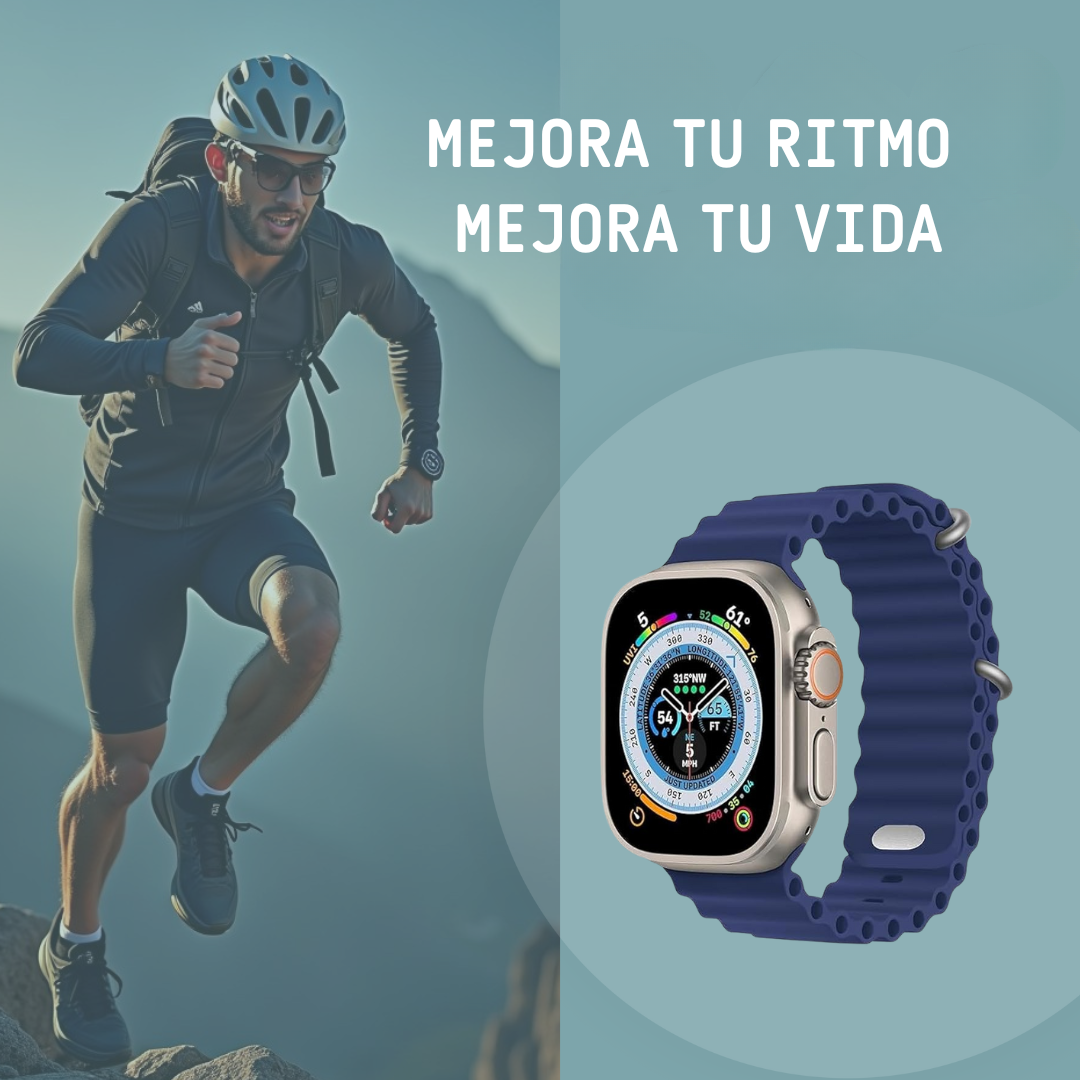 SMARTWACH ULTRA PRO + 2 CORREAS (NEGRO + AZUL)